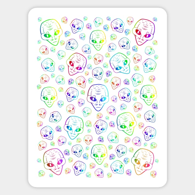 ALIEN Invasion Alien Heads Sticker by SartorisArt1